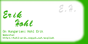 erik hohl business card